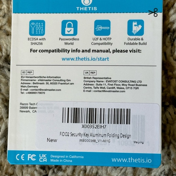 💻 Thetis FIDO2 Security Key, NWT - Picture 2 of 2
